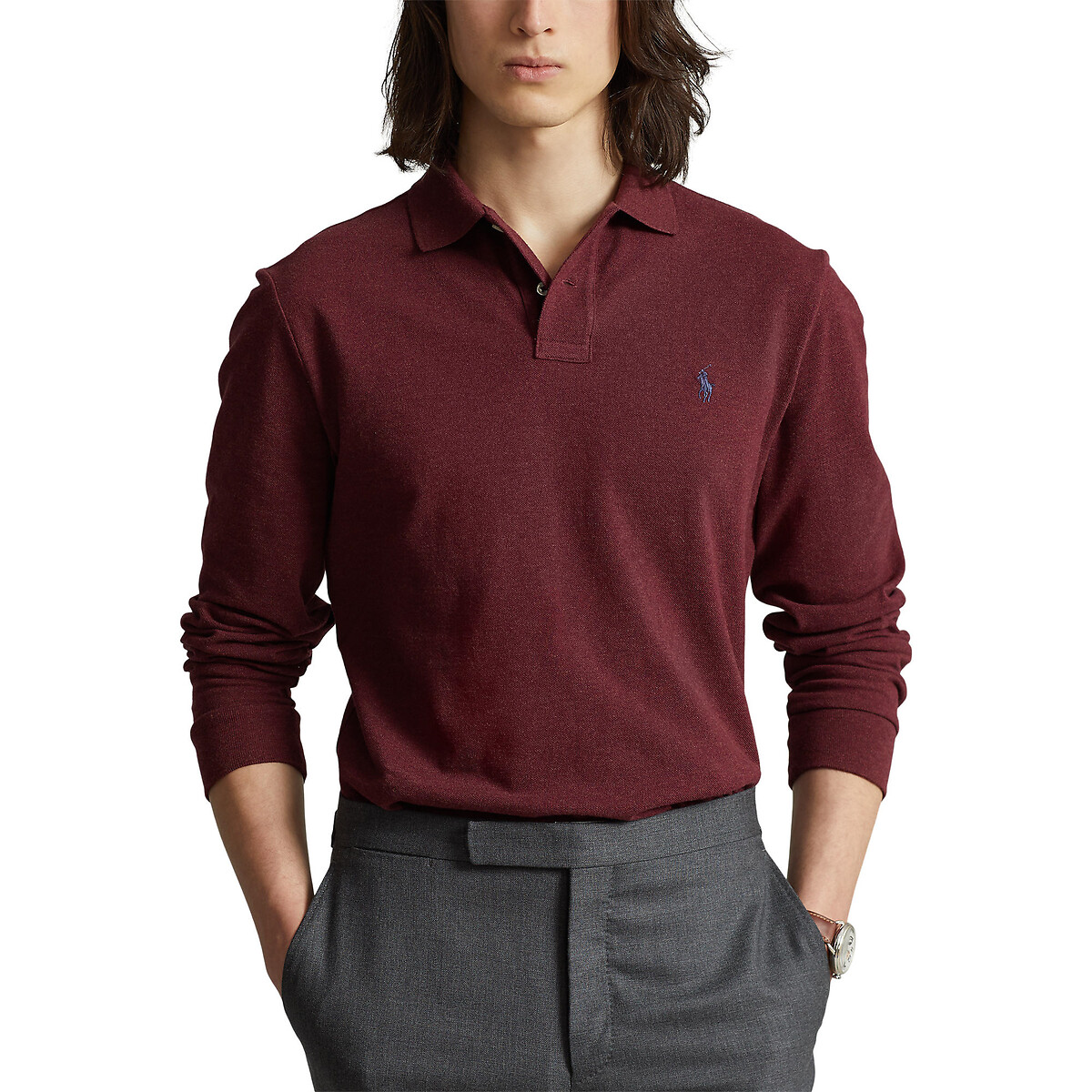 POLO RALPH LAUREN<br>Camisa pólo slim fit em piqué