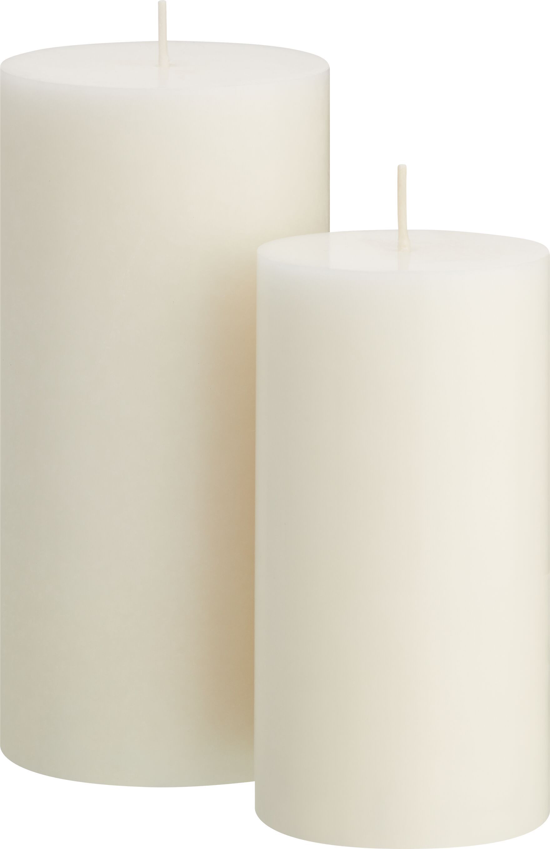 ORGANIC Zylinderkerze - Weiss / H: 15.0 cm