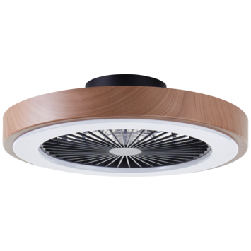 Brilliant plafondventilator Slimline met lamp en RGB functie 40W hout