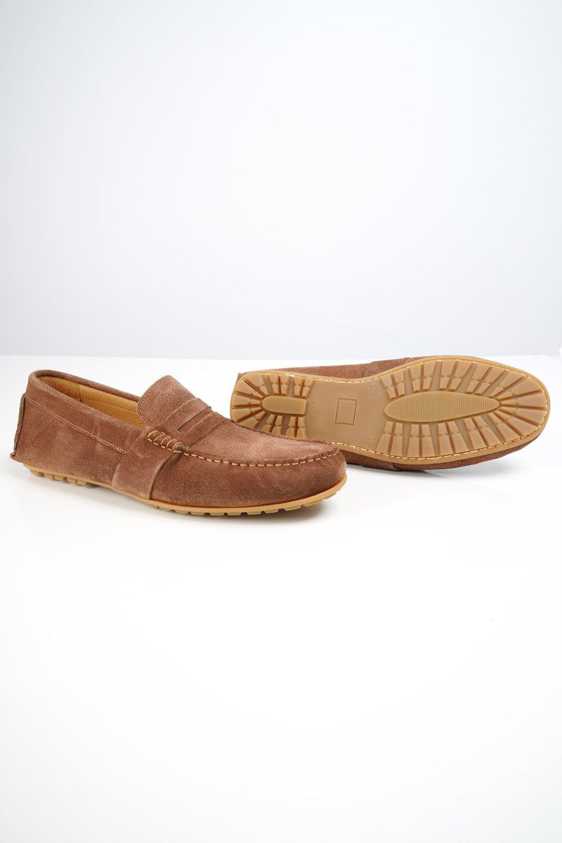 Mocassins suédine homme - cuir