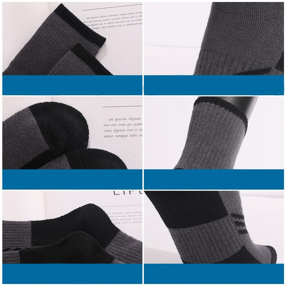 (3 Paar) Gr. L 40-45 Merino Wollsocken Dicke Outdoor Wander Socken - Grau