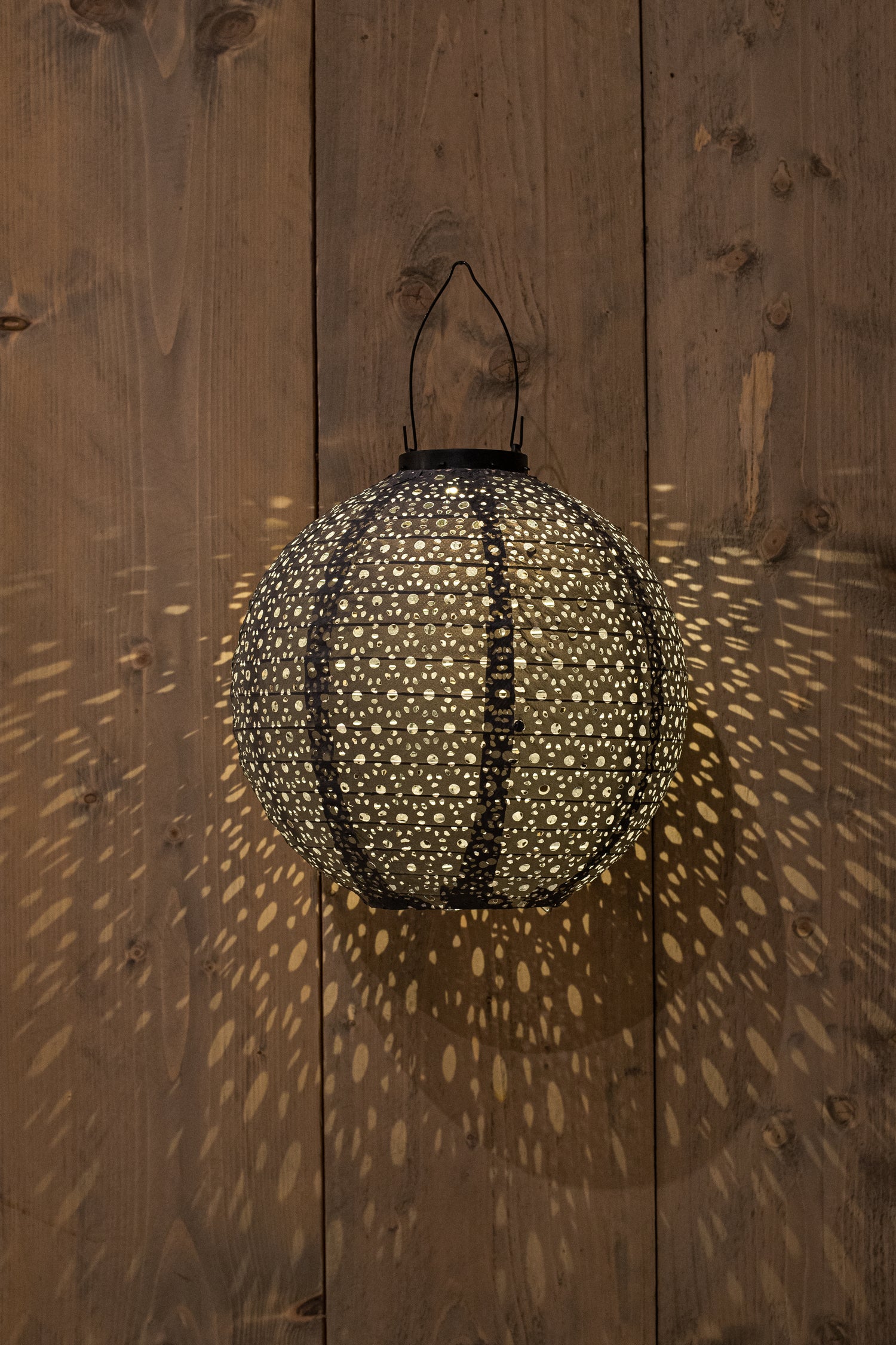 Solar lampion Marrakesh grijs D 25,5 H 25,5 cm