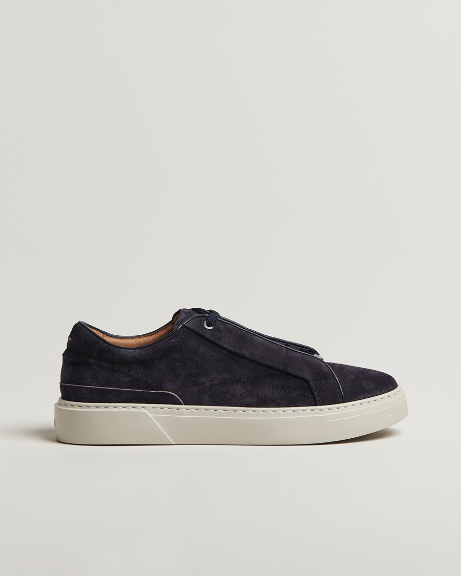 BOSS CAMEL Gary Suede Sneaker Dark Blue