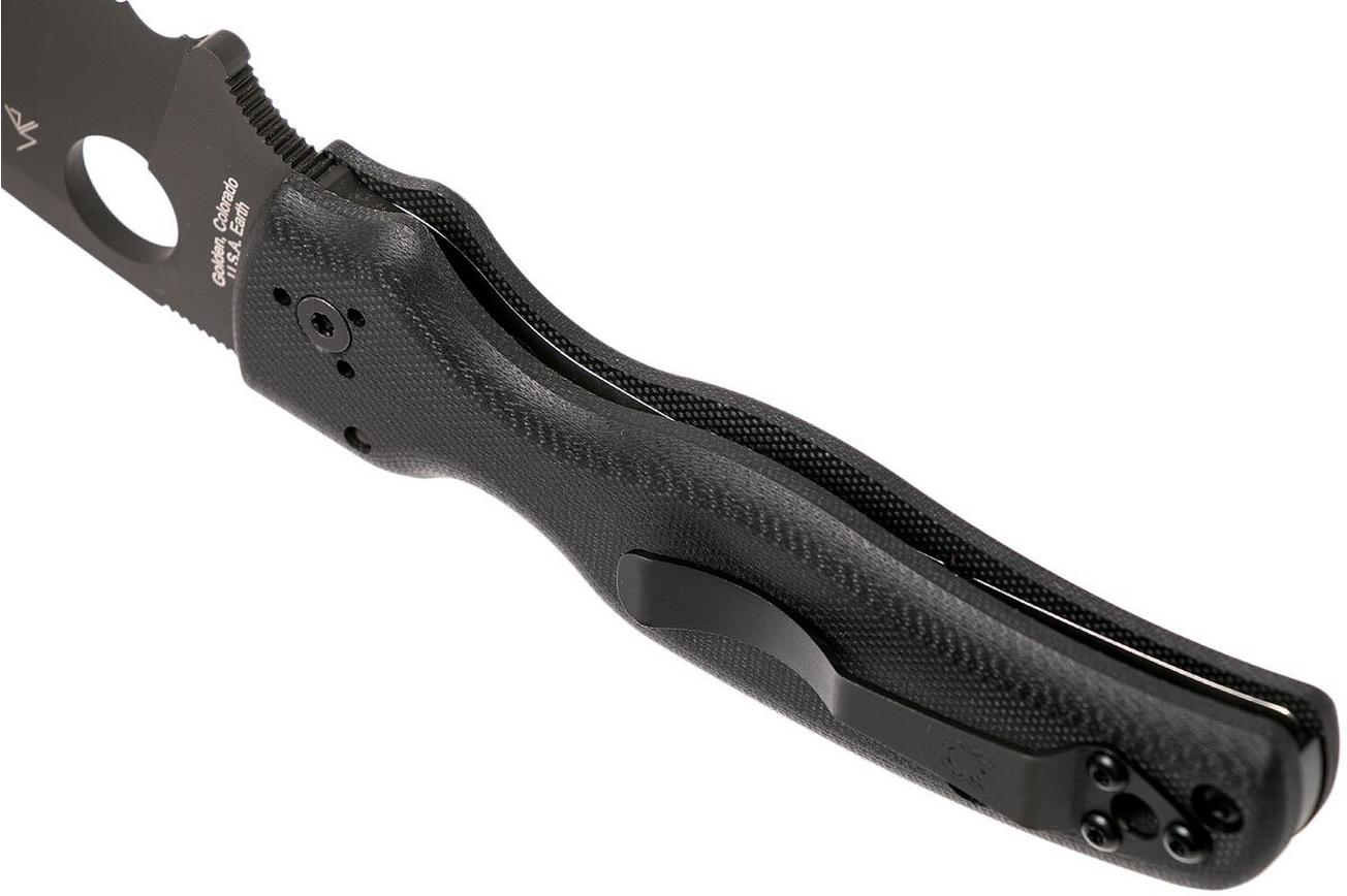 Spyderco Shaman C229GSBK Serrated zakmes, Sal Glesser design