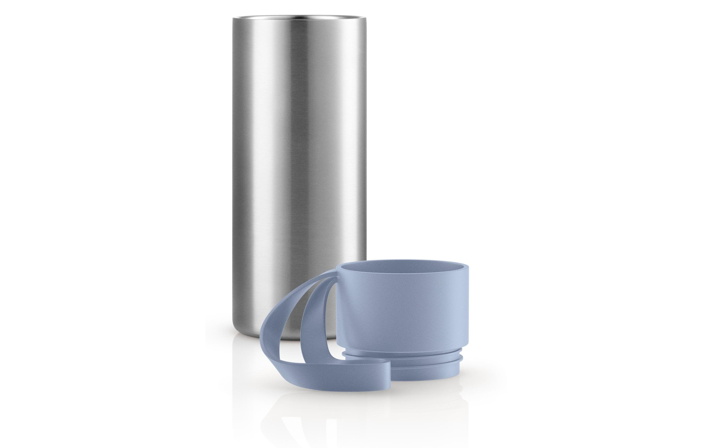 Thermobecher To Go 350 ml, Blau/SilberIsolierbecher mit Trageschlaufe