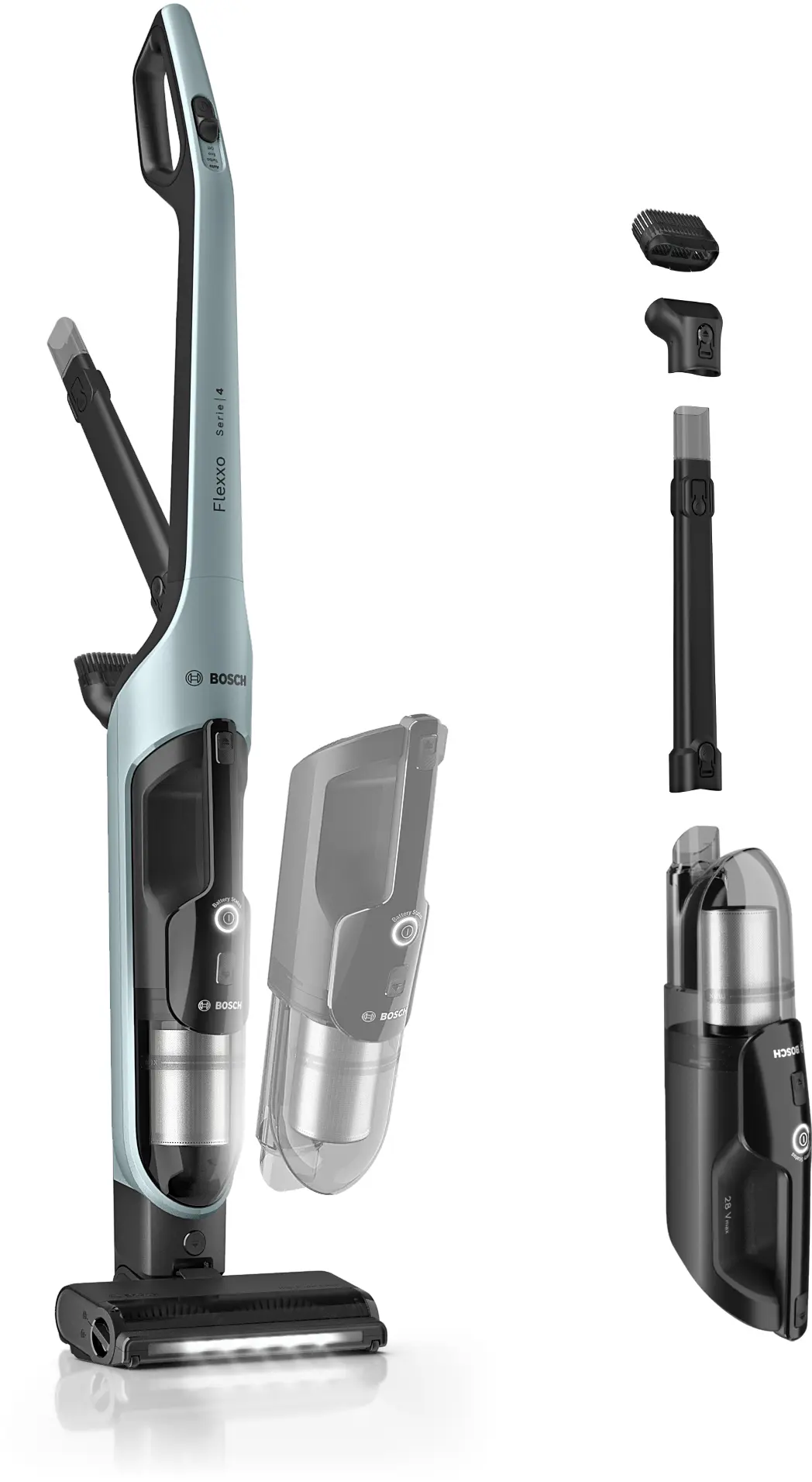 Serie 4 Draadloze steelstofzuiger Flexxo 28 Vmax Blauw