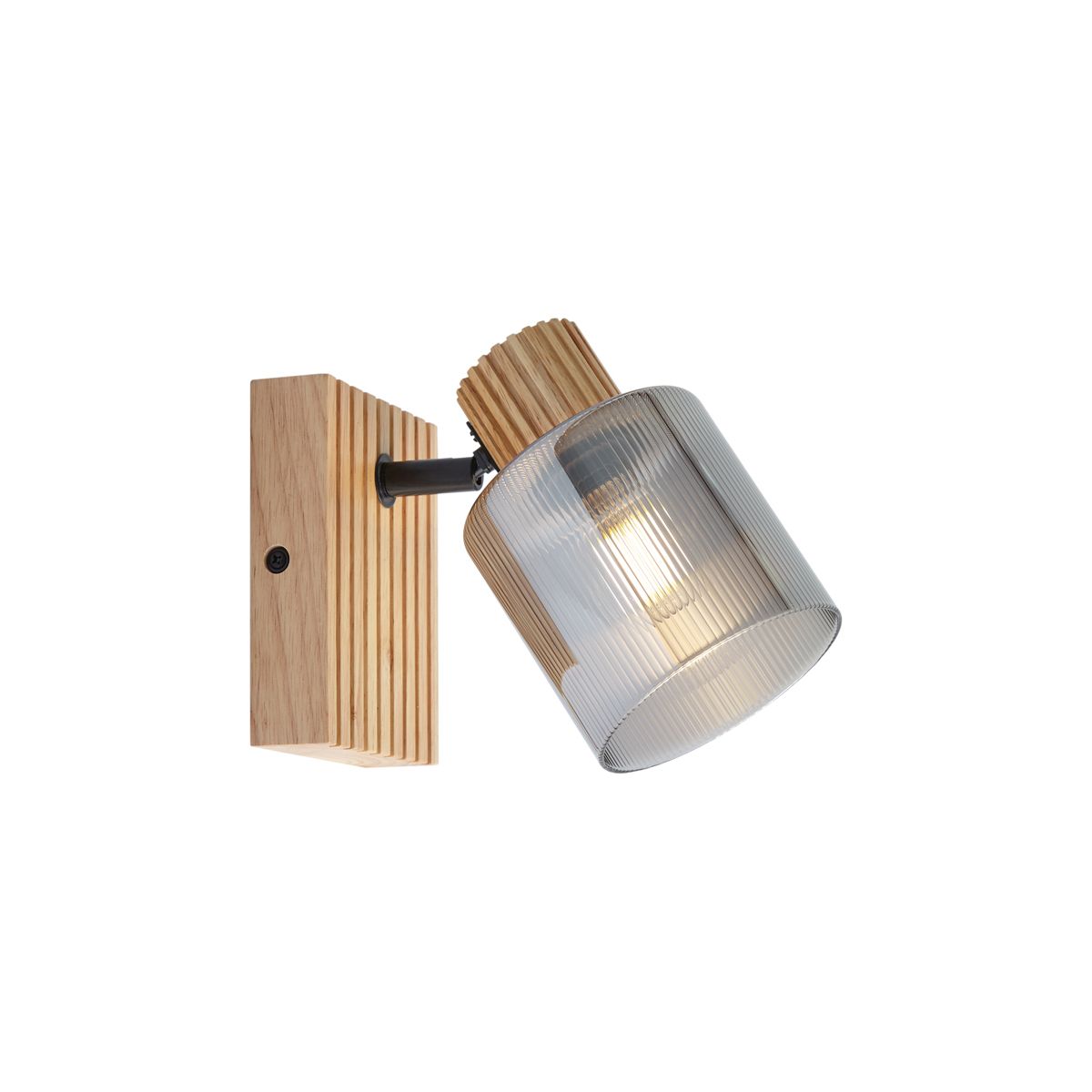 Moderne spot hout met smoke glas draai- en kantelbaar - Gracy