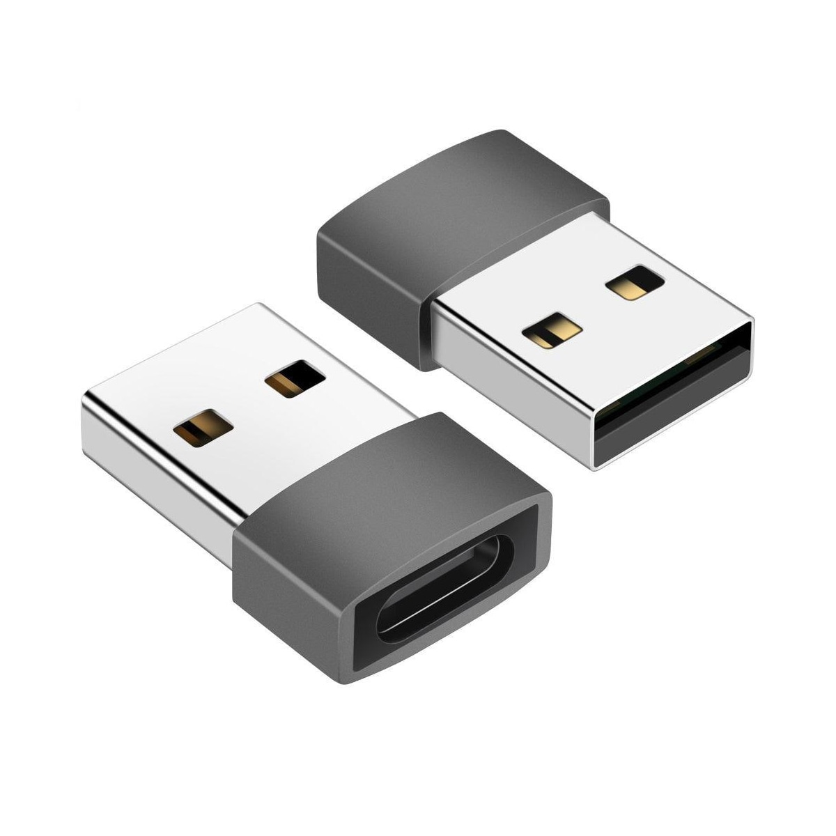 NÖRDIC USB C til OTG USB En mini adapter metall grå
