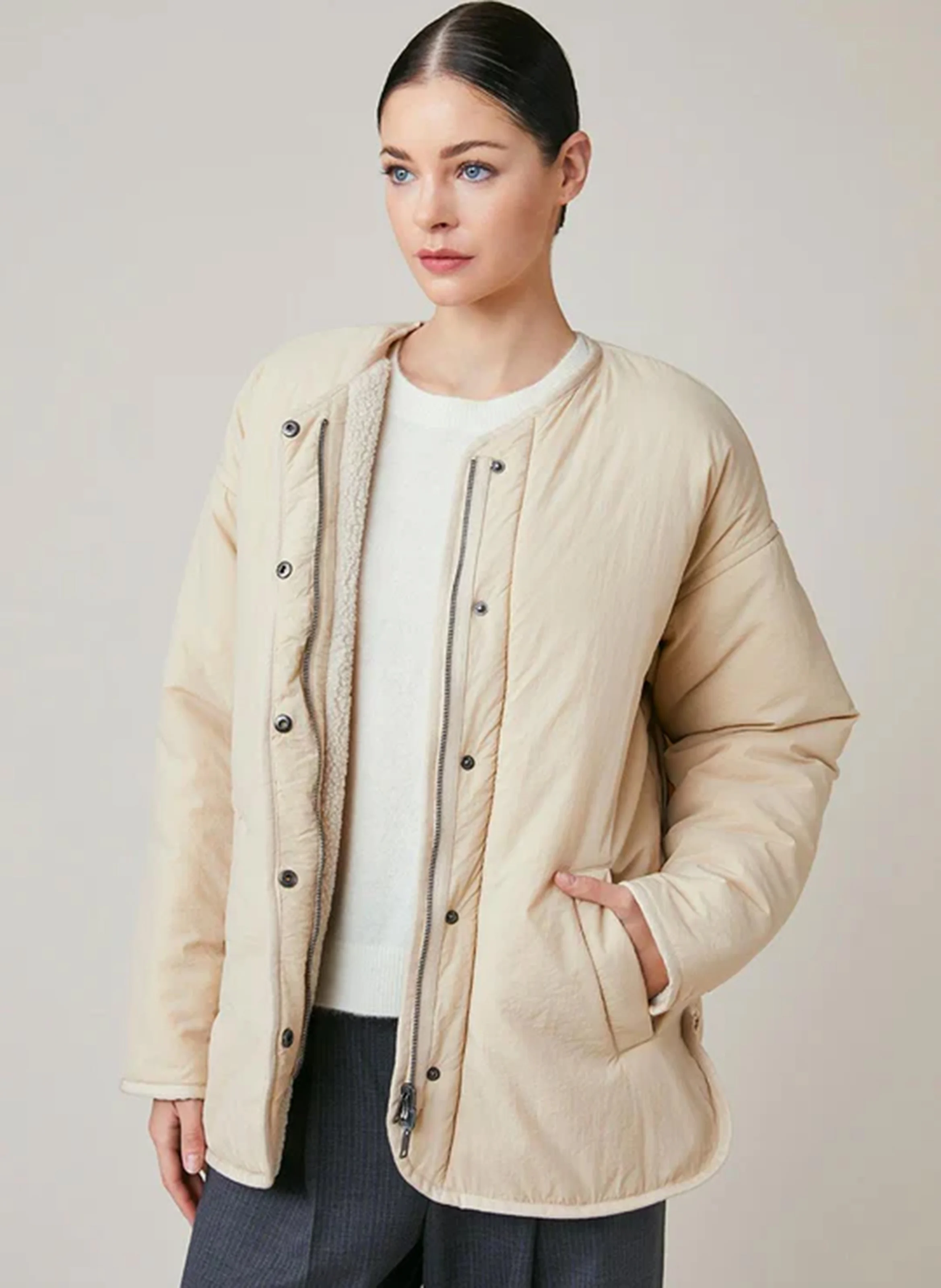 FALLOU - Veste oversize réversible à encolure V | Blanc
