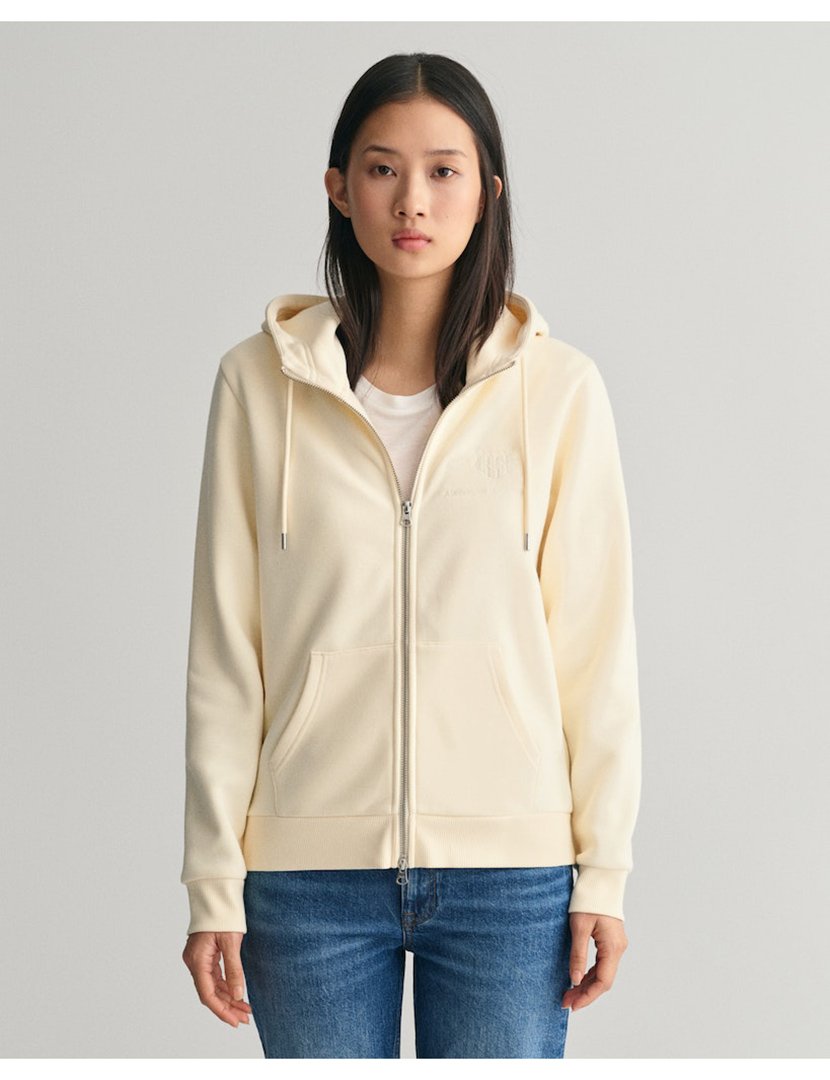 White Zip-Up Sweatshirt