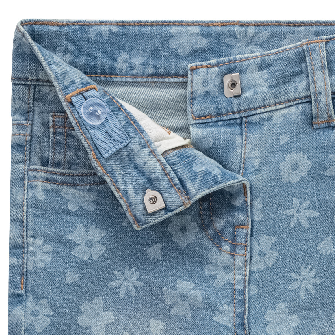 Topomini Baby Jeans mit Blumen-Allover blau