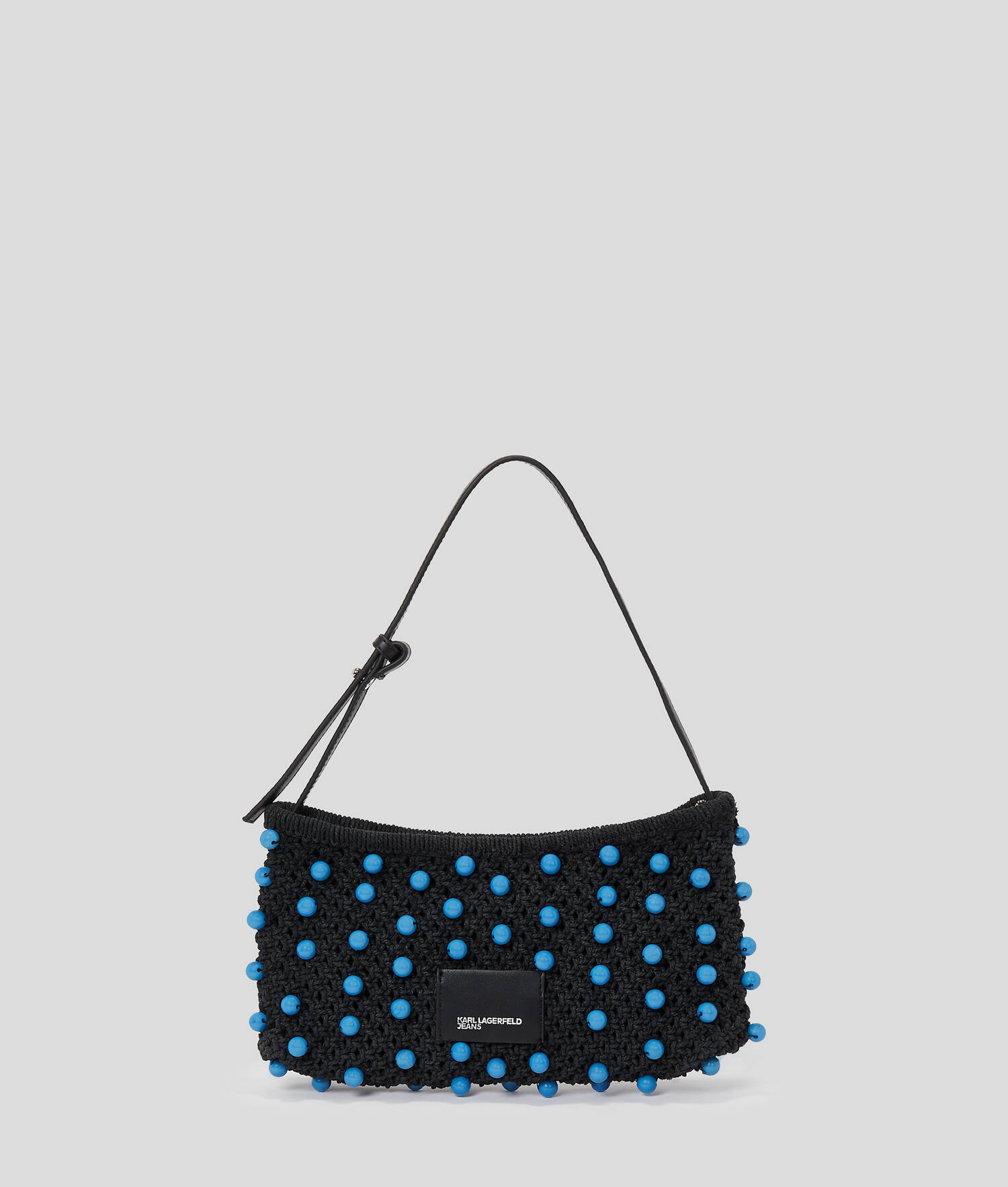 SAC PORTÉ ÉPAULE PERLÉ EN CROCHET - Noir