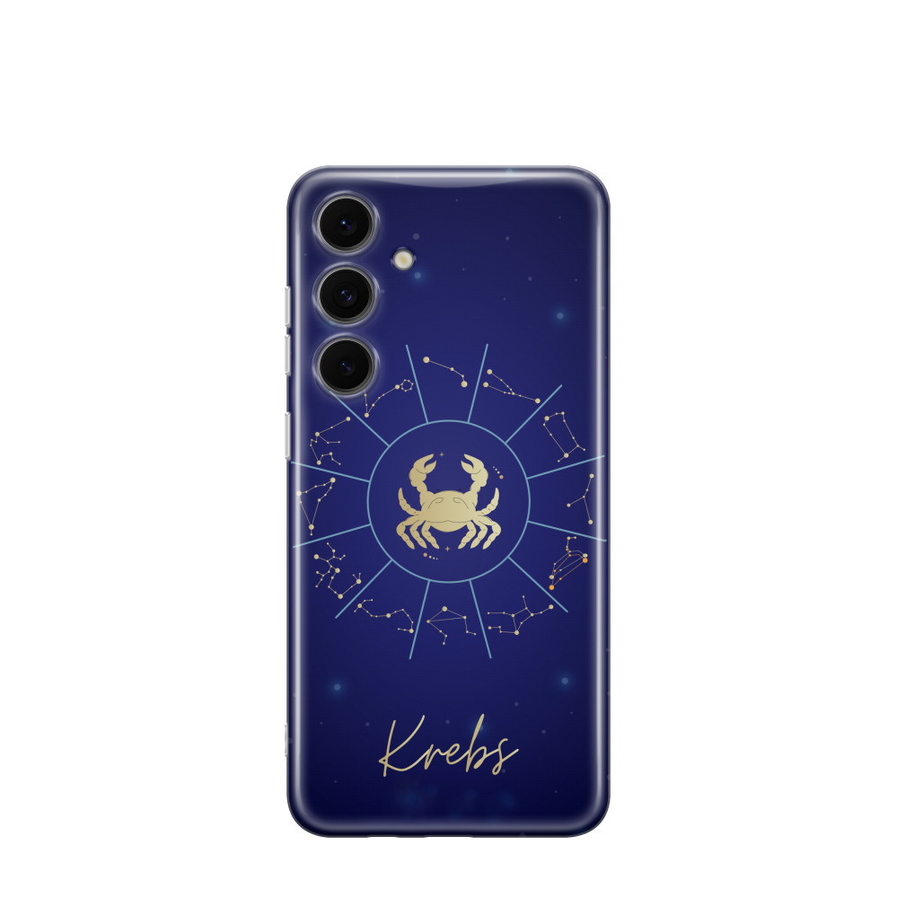 Samsung Galaxy S24 FE Gummi Hülle Krebs 3 - Blau