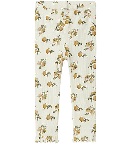 Lil' Atelier Leggings - Rib - NbfGavo - Turteltaube/Lemon