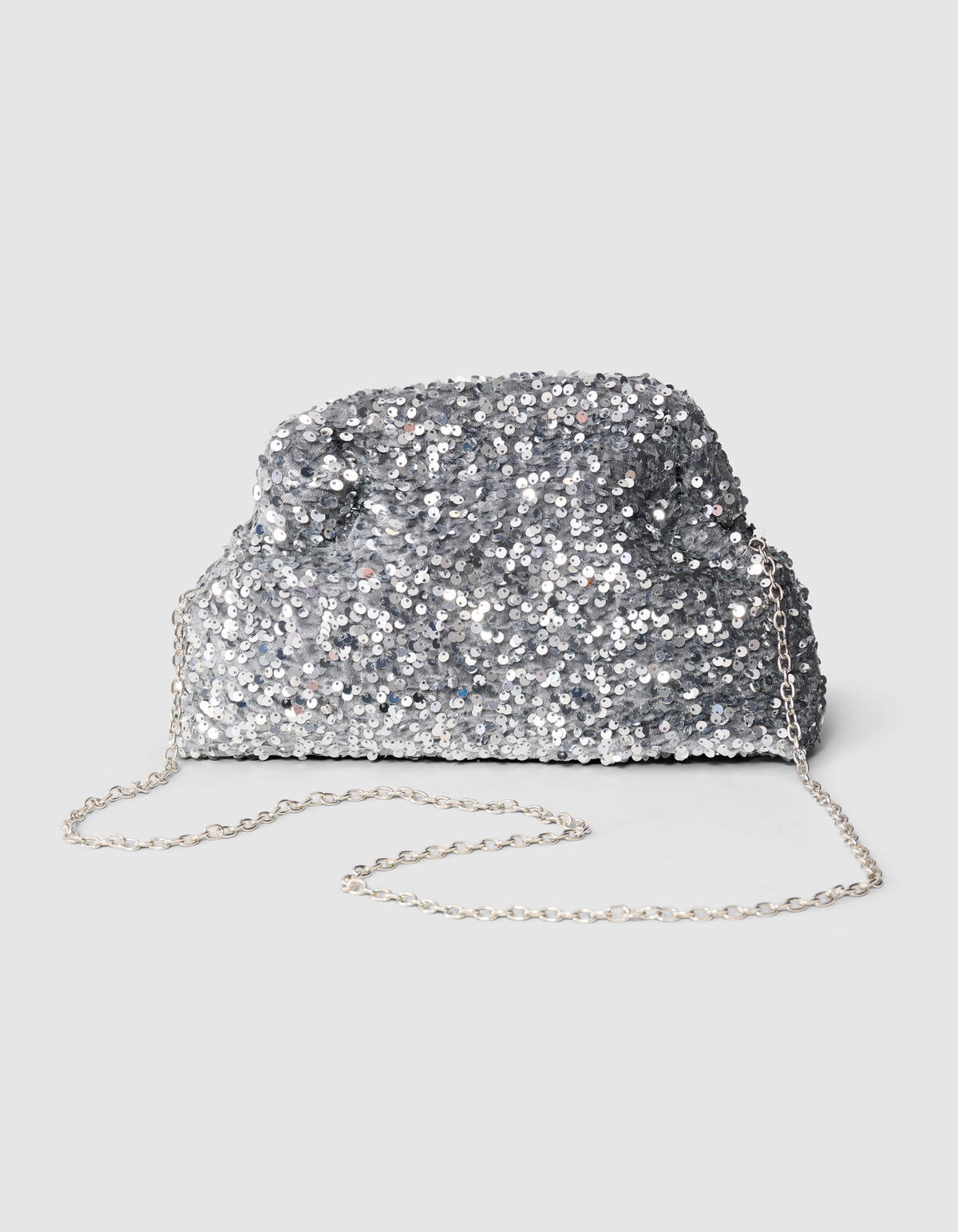 Sequin Clutch Zilver