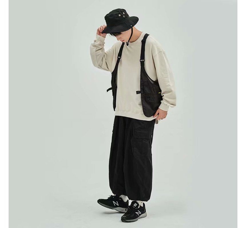 DuckleBeam - V-hals paneel mesh gesp cargo vest