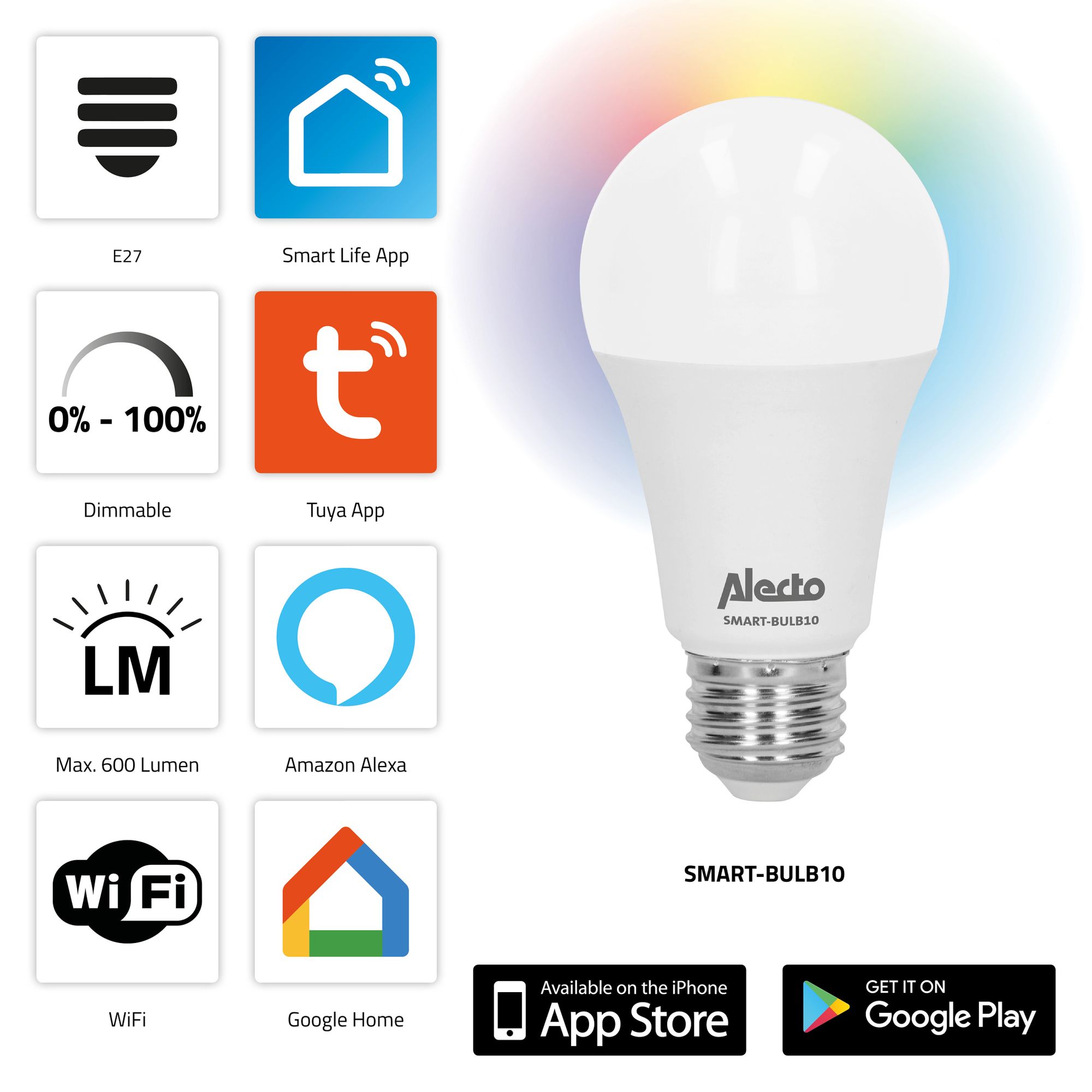 Alecto SMART-BULB10 TRIPLE Smart wifi LED lamp