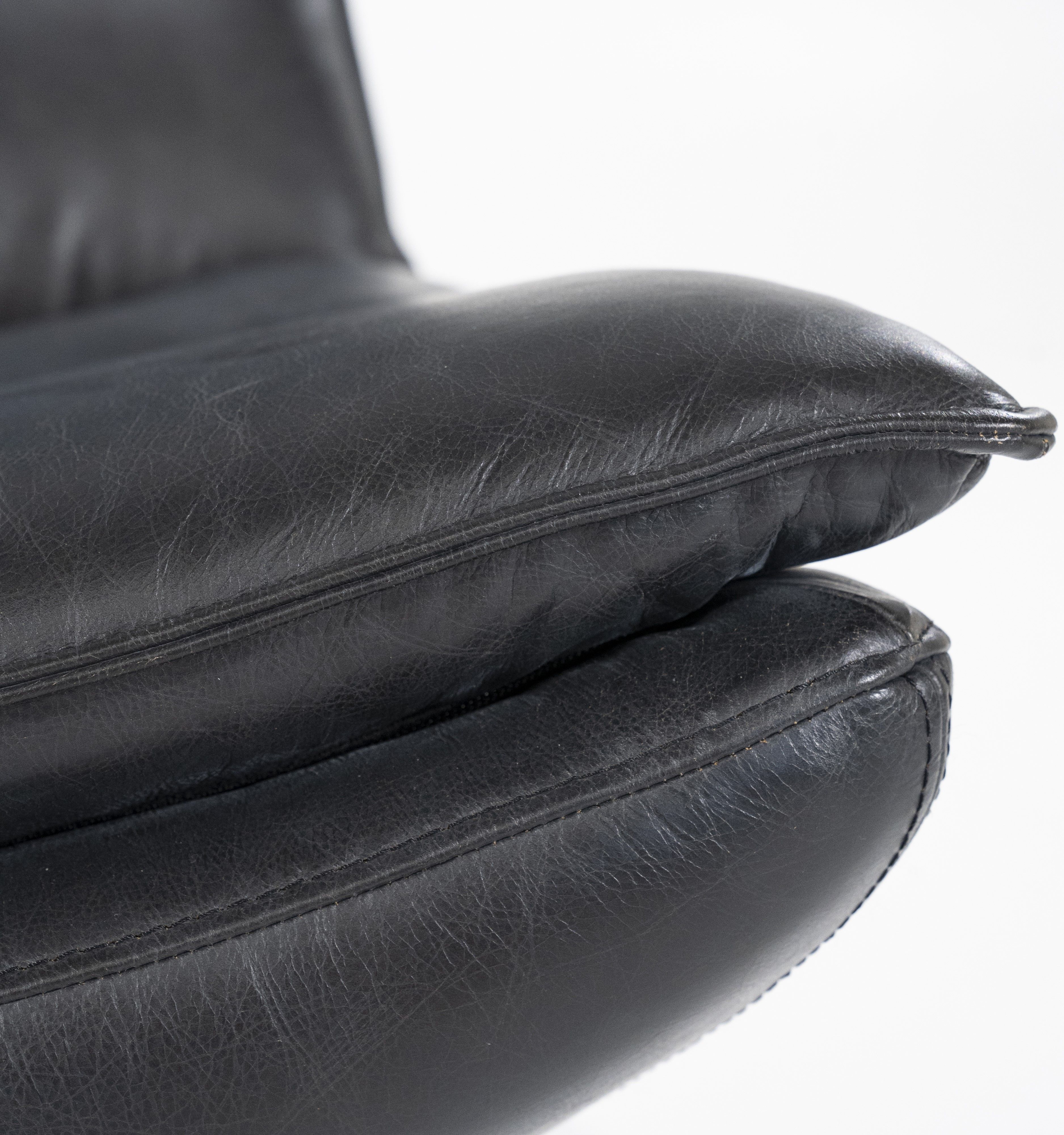 Draaifauteuil - zwart boho leder | 95939 Sven B89 x D86 x H93 cm