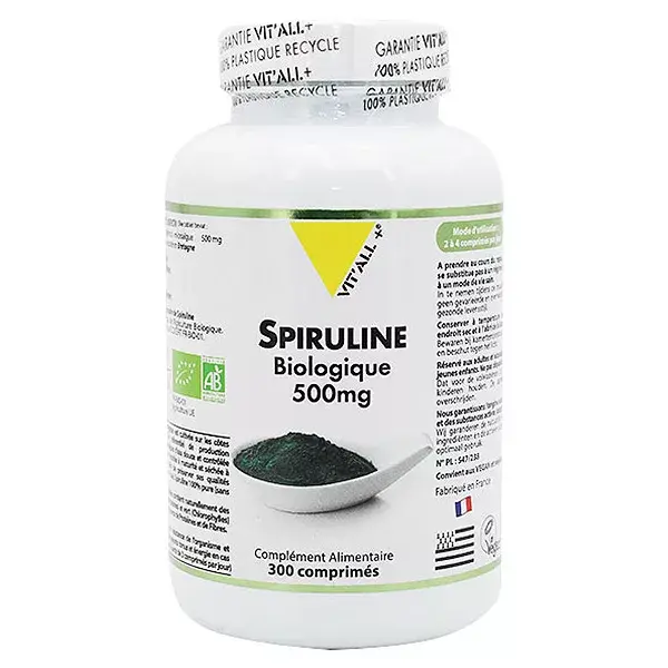 Vit'all+ Spirulina 500mg Orgânica 300 comprimidos