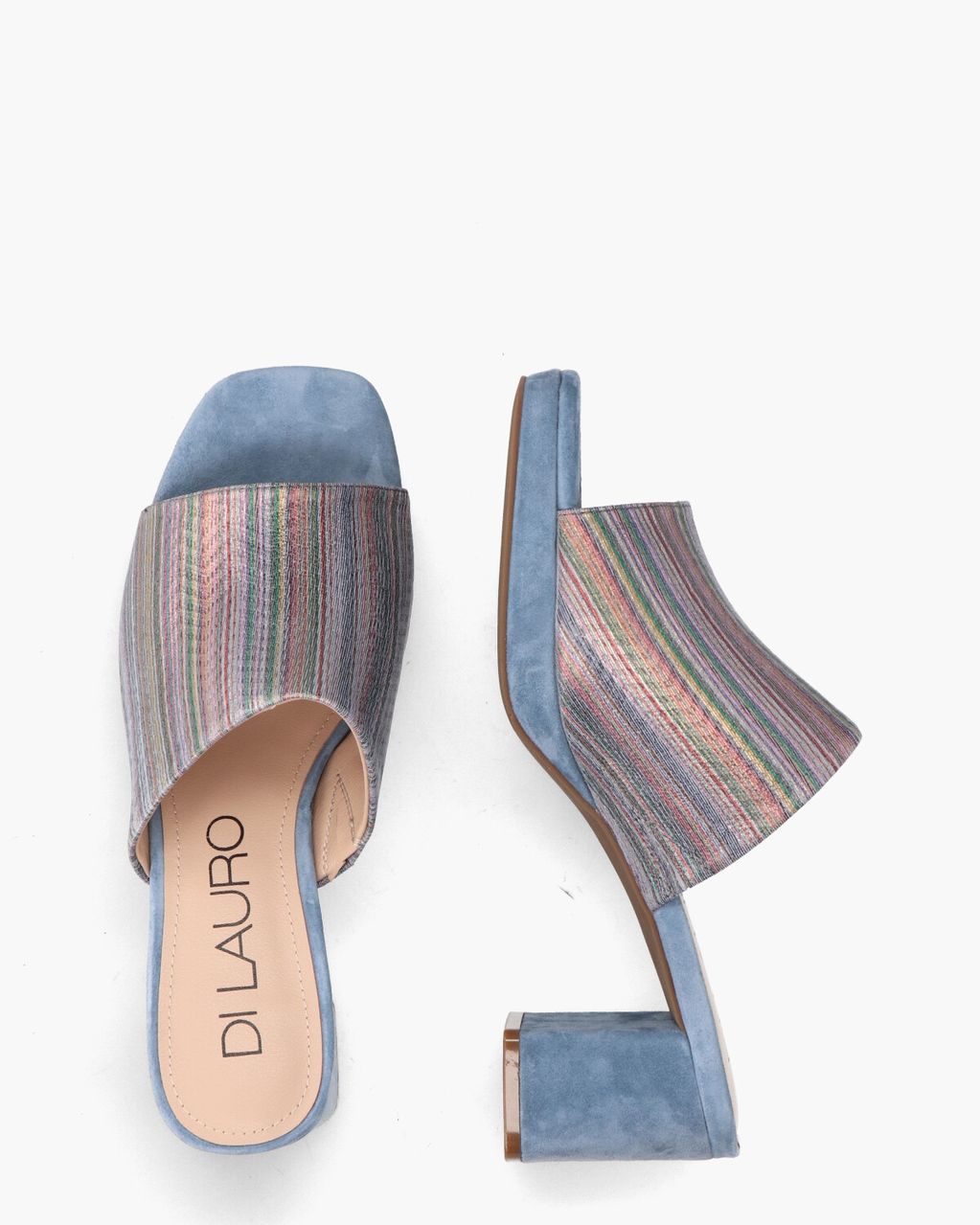 Di Lauro Toria Blauw/Multicolor Damesslippers