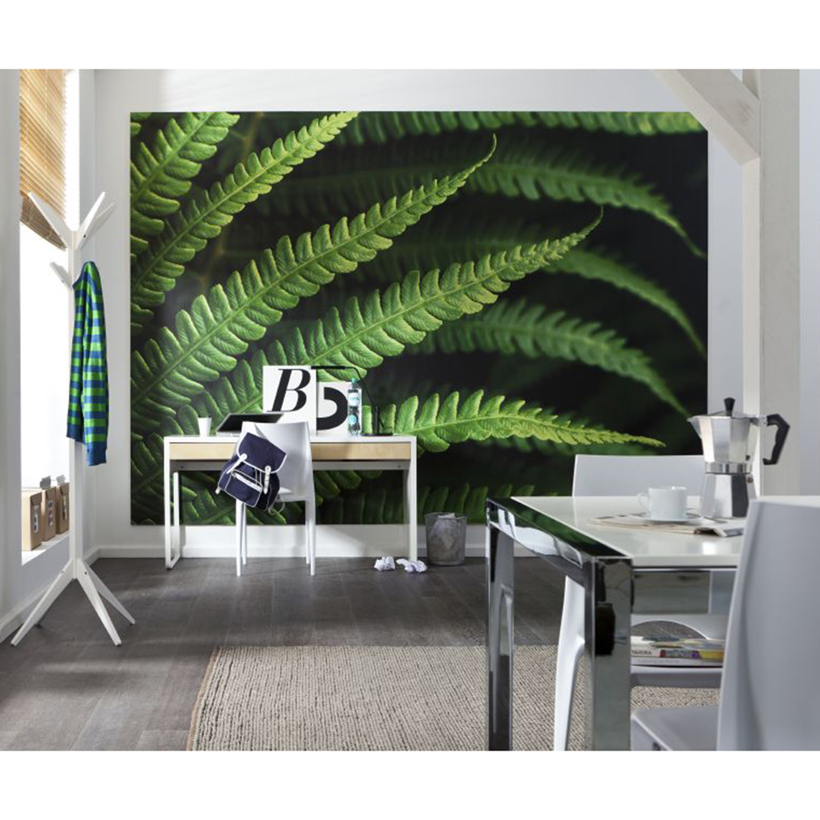 Vlies-Fototapete FARN - grün - 350x250 cm