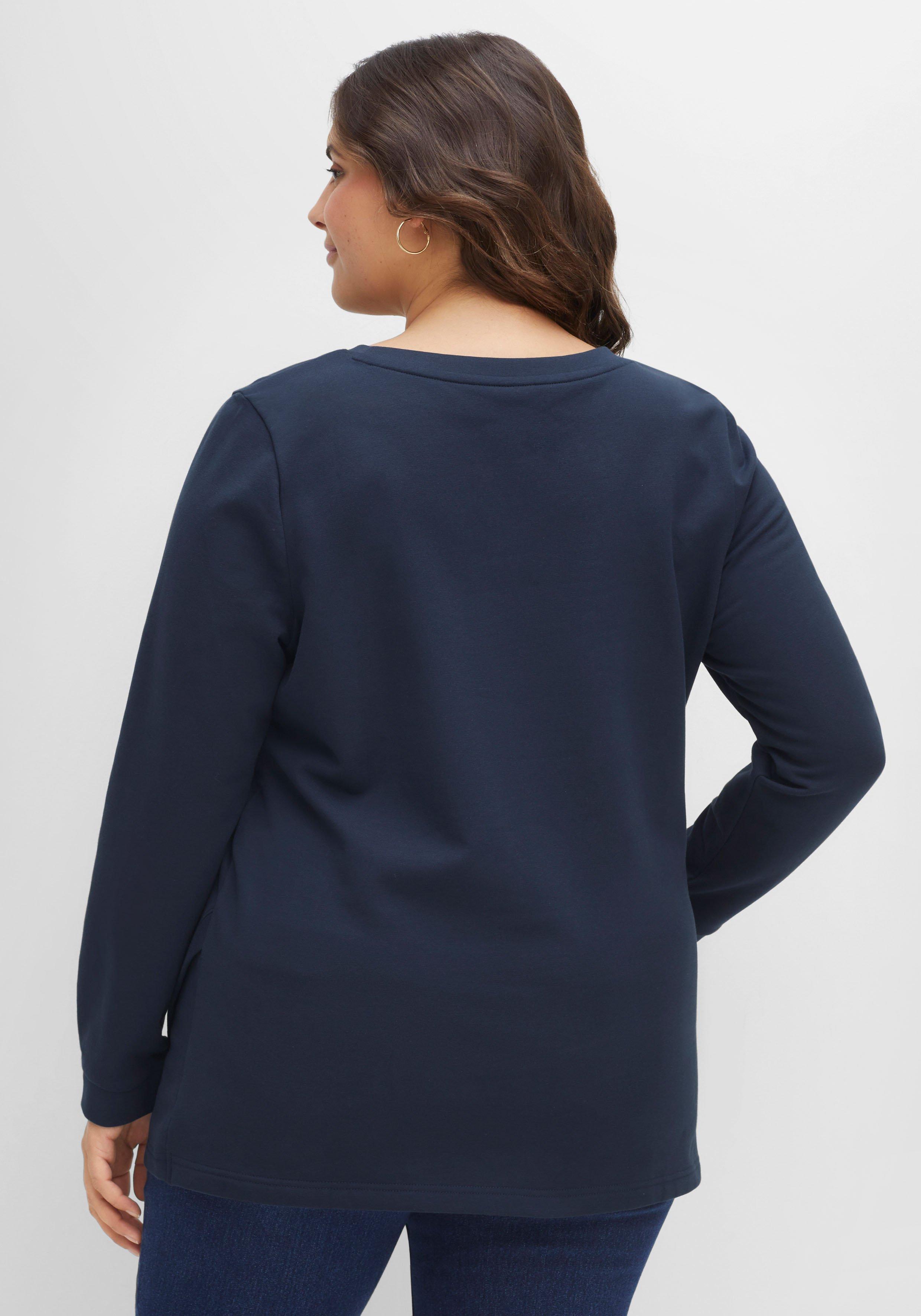 Sweatshirt mit asymmetrischem Saum, flauschig