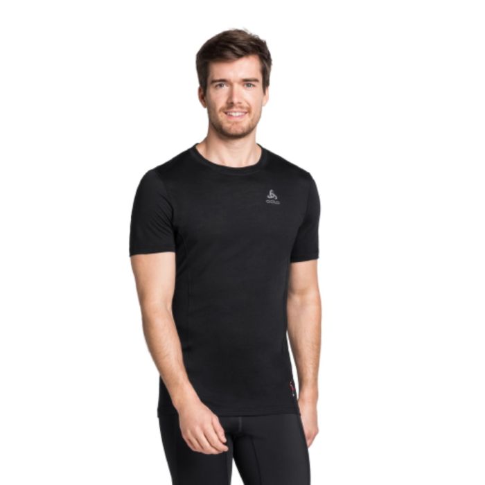 Odlo Herre Mellemlag Top Crew Neck Short Sleeve Sort