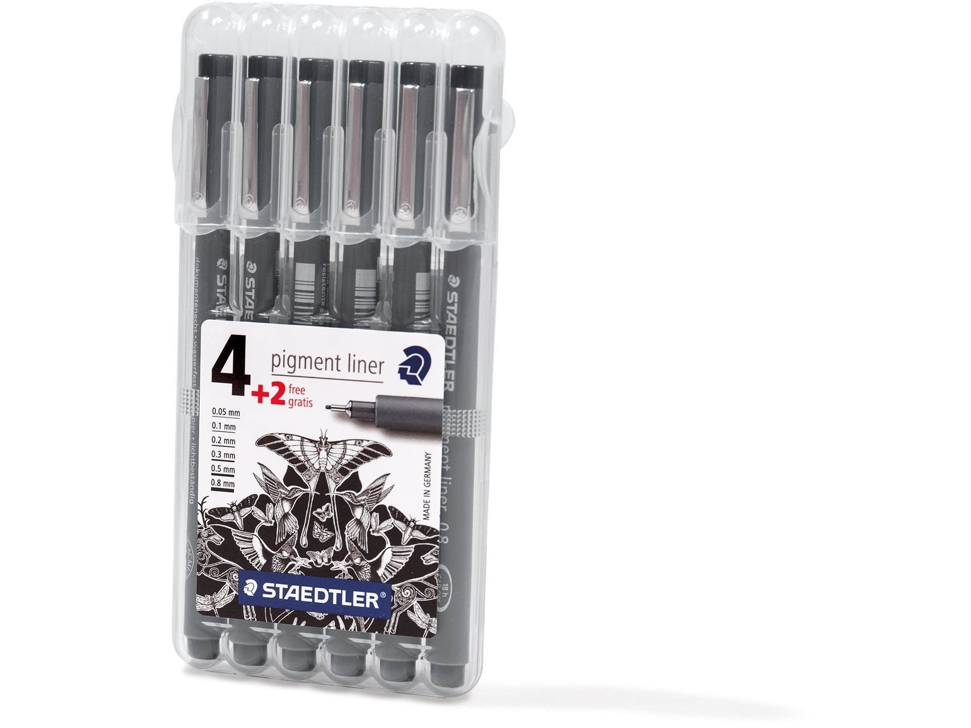 Staedtler Pigment Liner, lichtbeständig, 4+2-Set