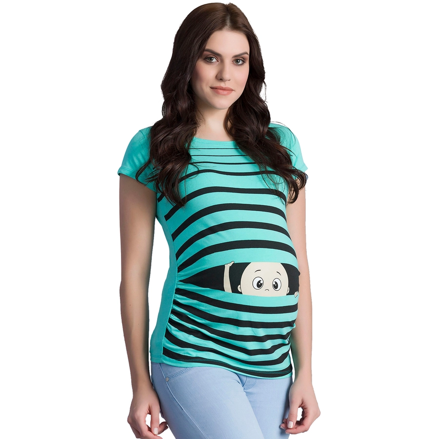 M.M.C. Umstandsshirt Guck Guck mit Motiv Mint