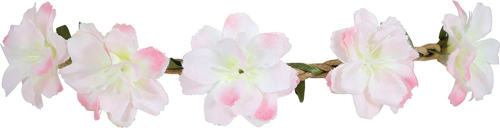Bloemen Hoofdband Roze Wit Creme