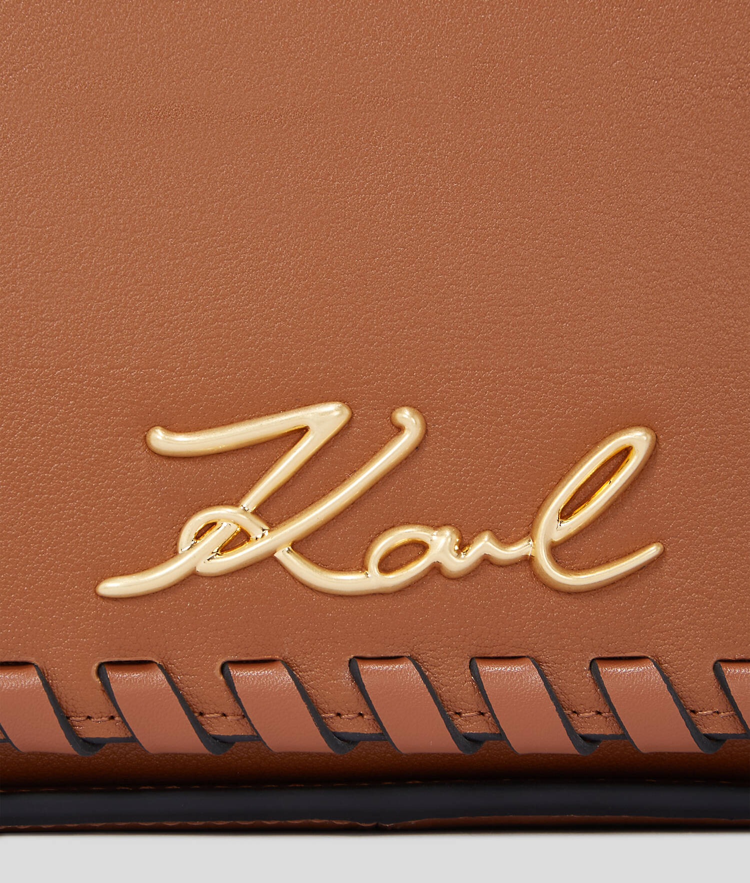 SAC BANDOULIÈRE AVEC SURPIQÛRES K/SIGNATURE - Tan foncé