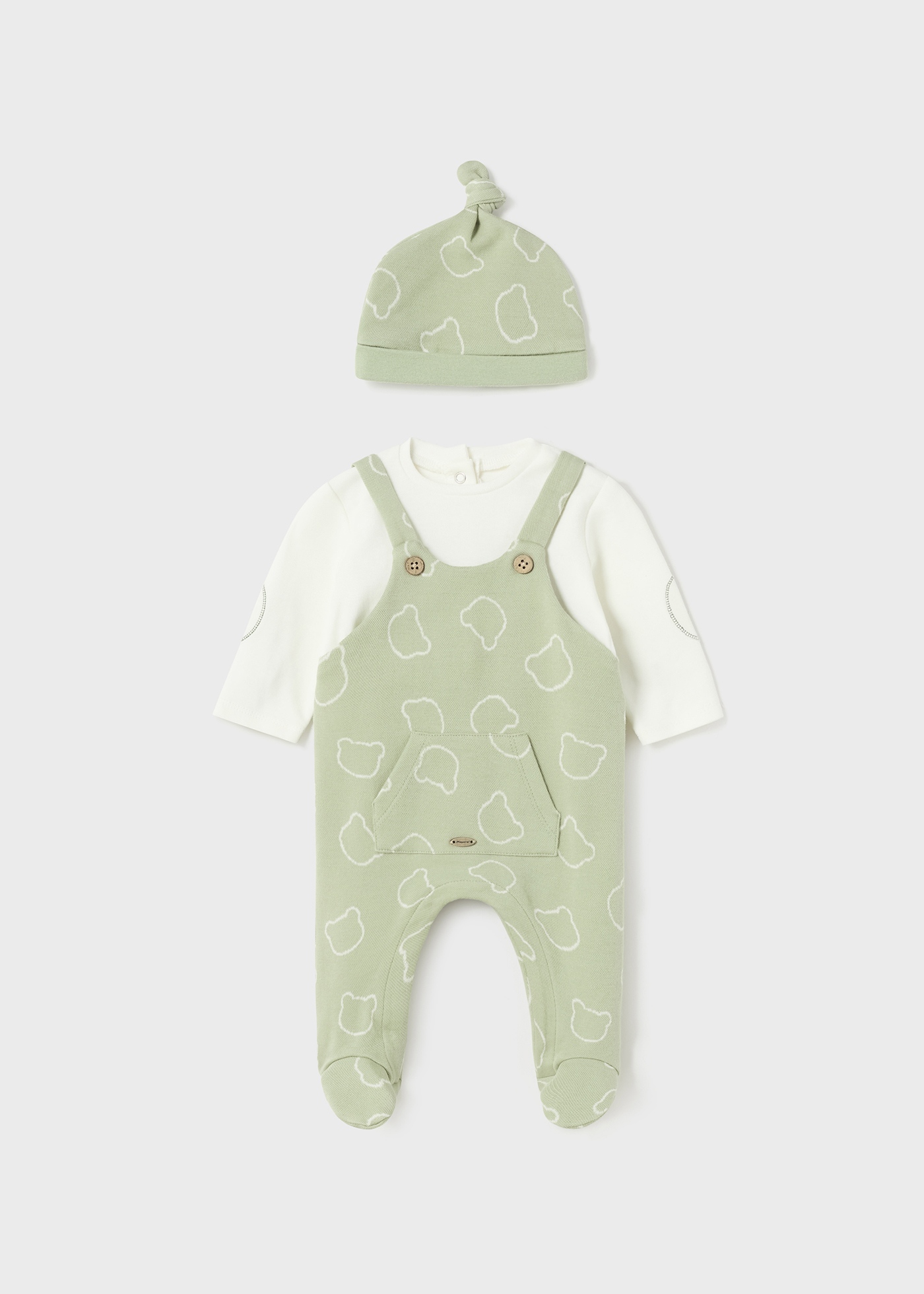 Macacão Better Cotton para recém-nascido com gorro