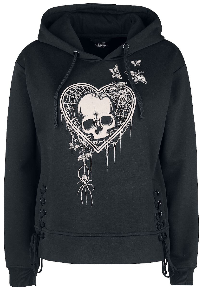 Sweat à capuche avec large imprimé et laçage latéral | Full Volume by EMP Sweat-shirt à capuche