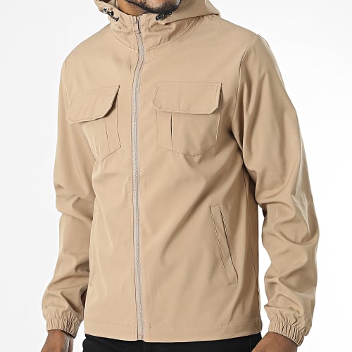 Veste Zippée Capuche Beige