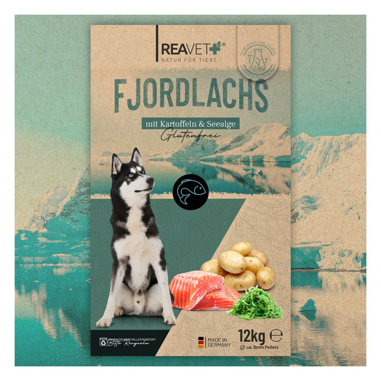 REAVET Trockenfutter Fjordlachs mit Kartoffeln & Seealge 12kg