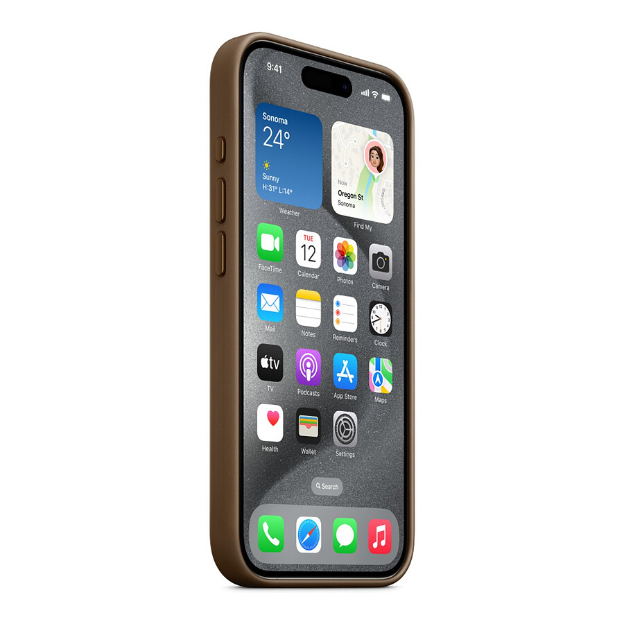 Apple Coque en tissage fin avec MagSafe pour iPhone 15 Pro - Taupe