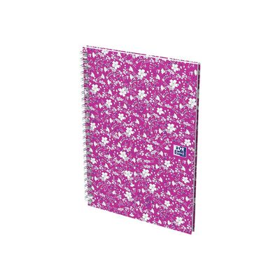 Oxford Floral - Carnet de notes à spirale - B5 - 120 pages - petits carreaux
