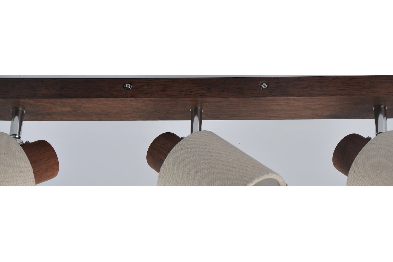 Franklin taklampe Brunbeiset tre med 3 beige skjermer E14