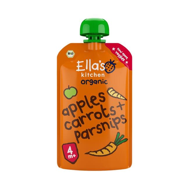 Ella's Kitchen Wortels Appels Pastinaak Bio Knijpfruit 4+ Maanden 120 GR