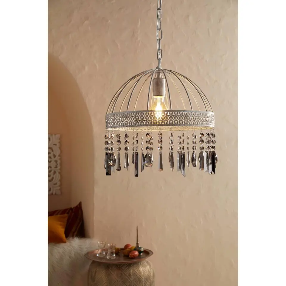 EGLO Steeleville Hanglamp - E27 - Ø 35 cm - Wit/Bruin