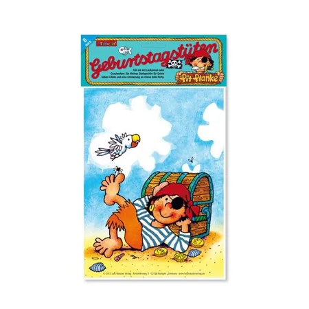 Lutz Mauder Geburtstagstüten Pirat Pit Planke, 8 Stück
