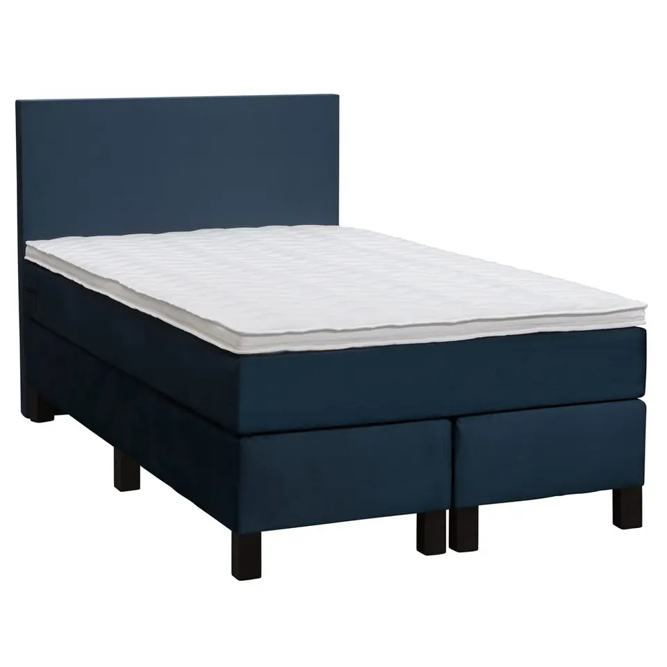 Boxspring Liv egaal - blauw - 120x200 cm - vierkante poot
