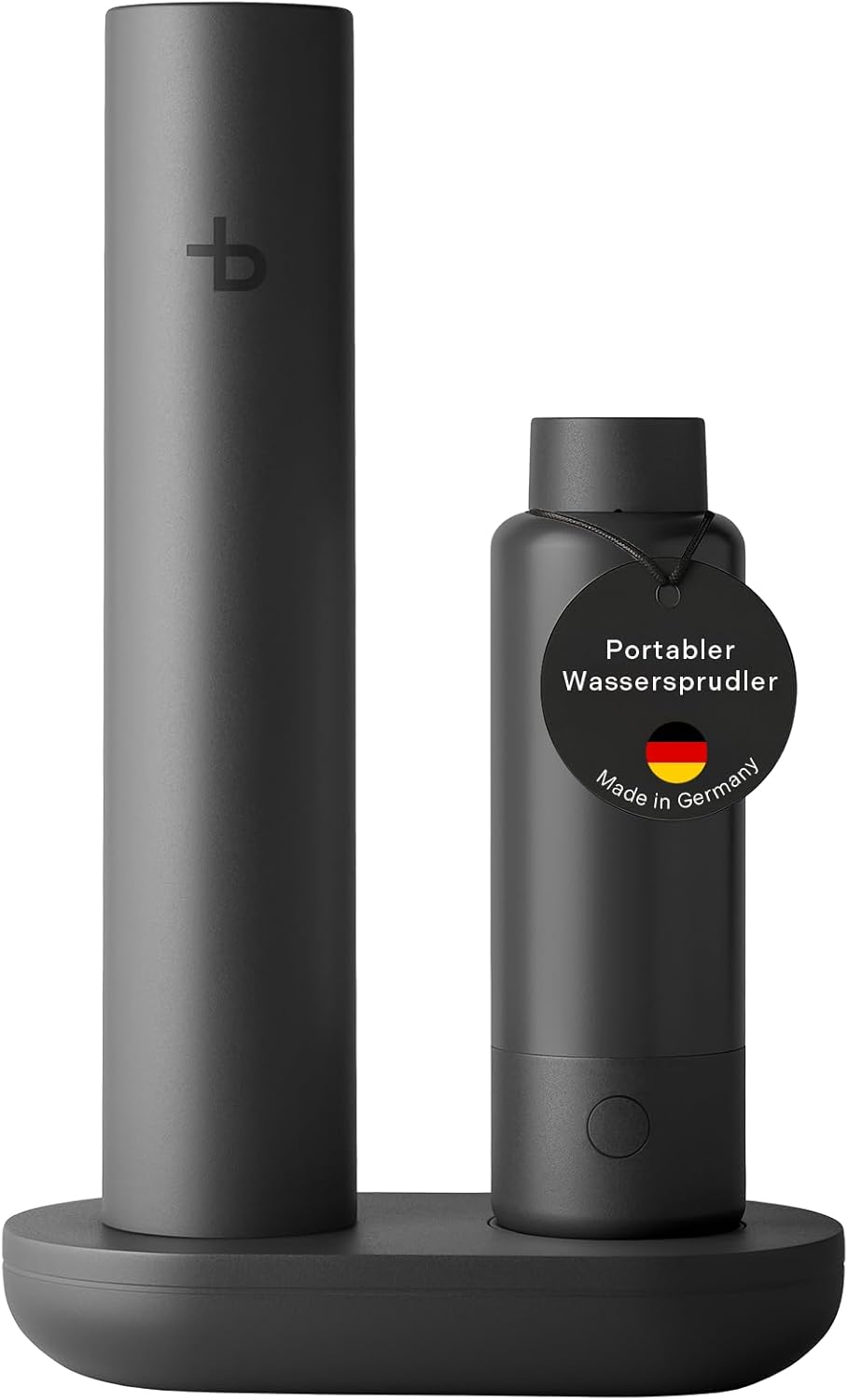 100% Plastikfreier Wassersprudler To Go - bis zu 6L Sprudelwasser Unterwegs - Spark Set Sprudler Auffüllstation + 600ml Metalflasche Carbonator - CO2 Zylinder nicht Inkl