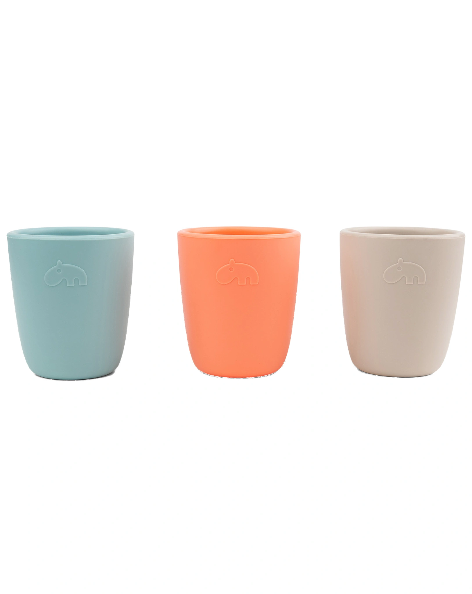 Silikon-Trinkbecher MIX 3er Pack in koralle/sand/blau