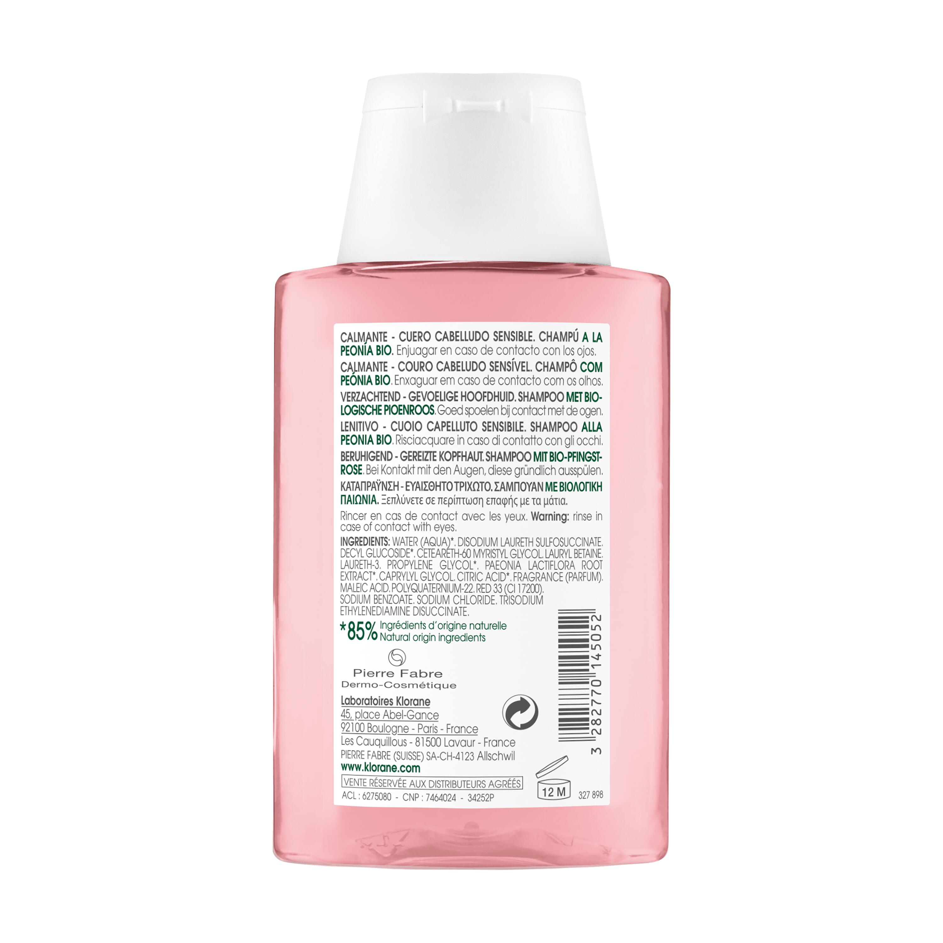 Klorane Shampoo liq Pfingstrose Bio Tb 100 ml