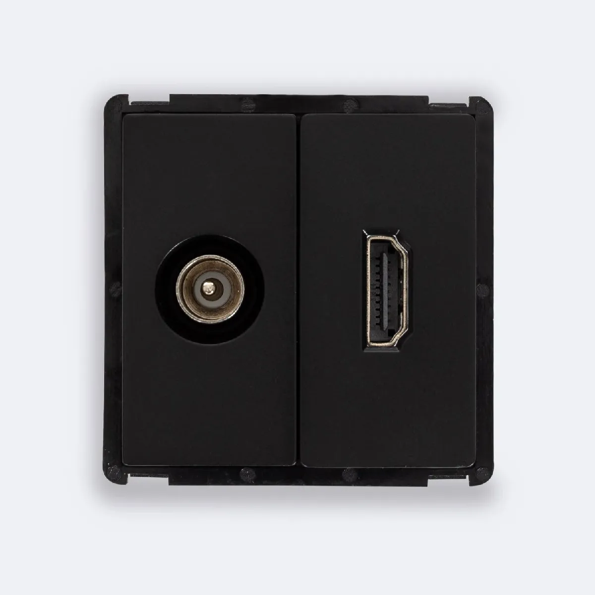 Ledkia Prise TV Mâle + HDMI Modern - Noir