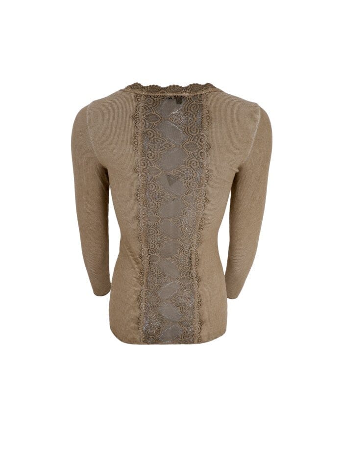 Black Colour Bcivy Rib L/S Blouse champagne