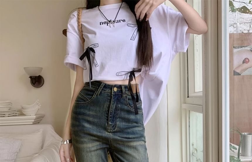 CosmoCorner - High Waist Washed Cropped Slim Fit Jeans