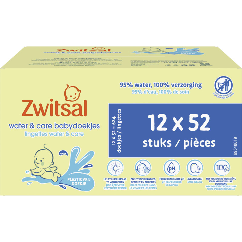 Zwitsal Water&care babydoekjes zwitsal geur