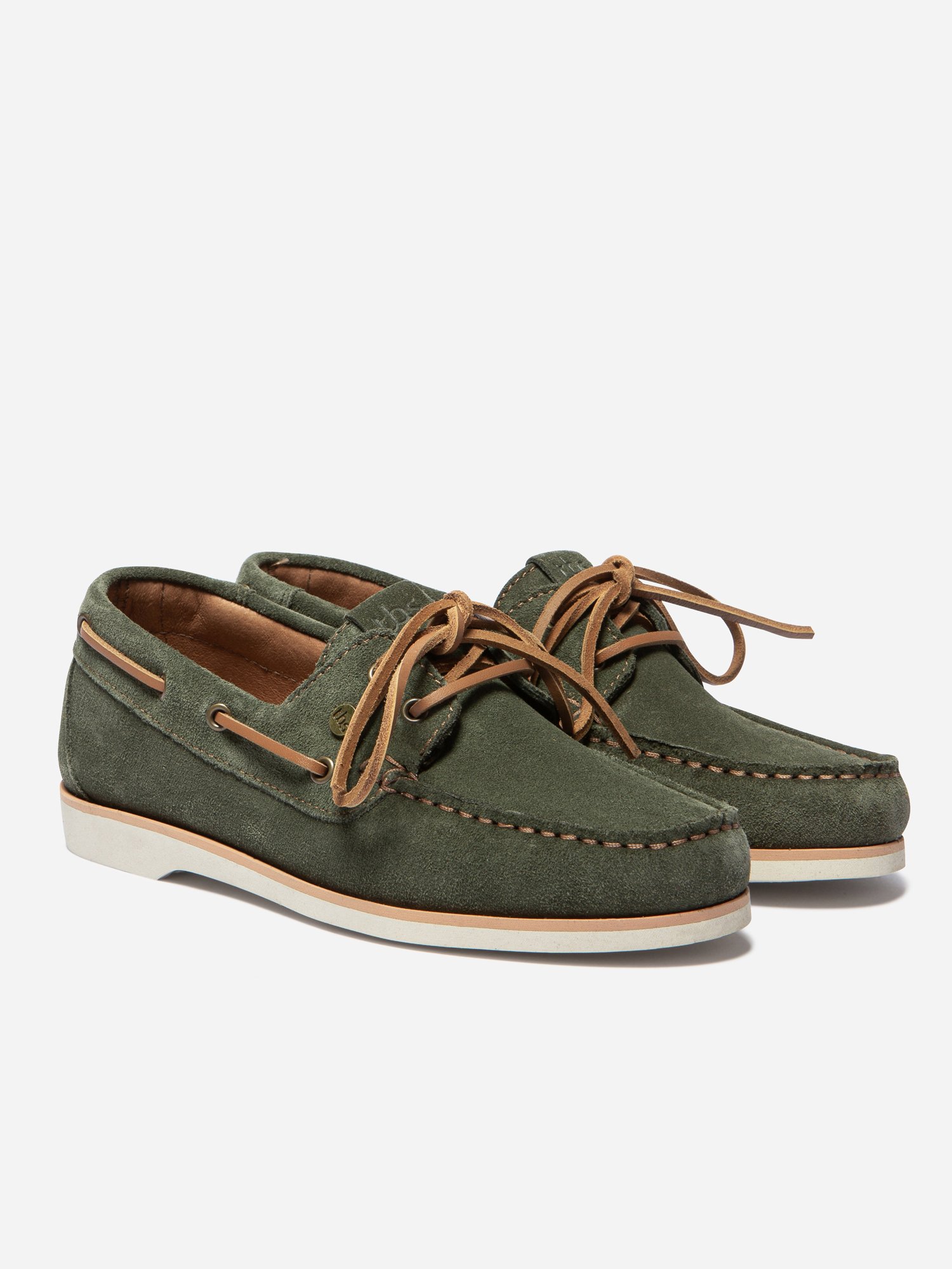 Chaussures Bateau Femme Cuir Kaki
